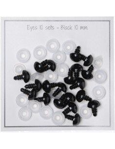 Occhi di sicurezza neri 10 mm - 10 paia