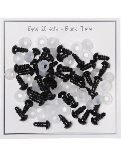 Occhi di sicurezza neri 7 mm - 20 paia