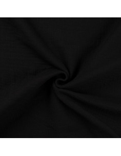 Tessuto doppia garza di cotone - Nero