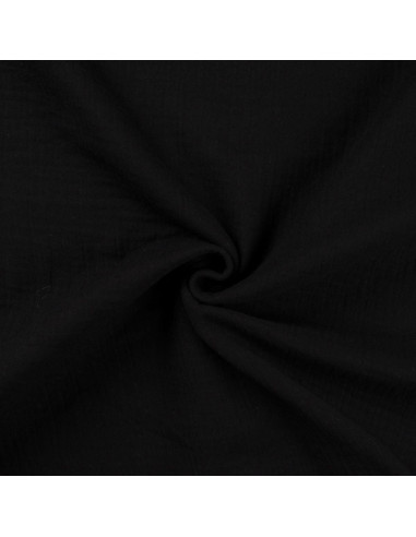 Tessuto doppia garza di cotone - Nero