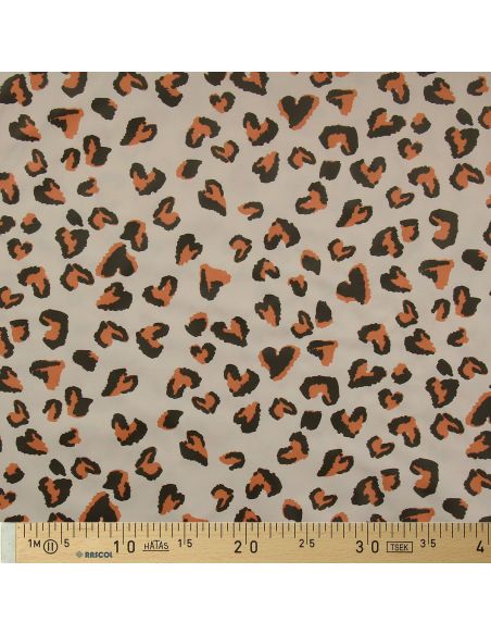 Tissu imperméable pour ciré - Saian orange et galet