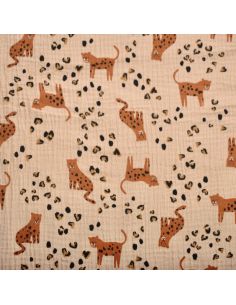 Tissu double gaze imprimé - Léolove