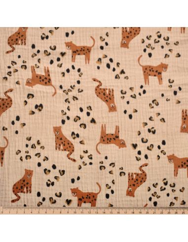 Tissu double gaze imprimé - Léolove