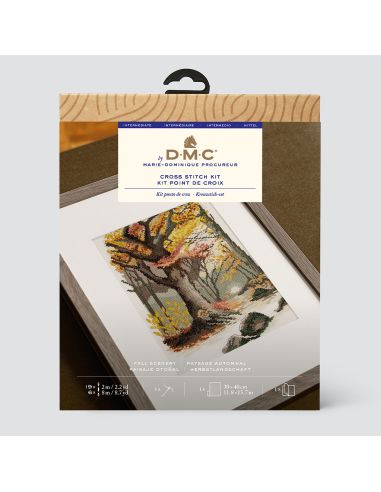 Kit broderie point de croix - Paysage automnal