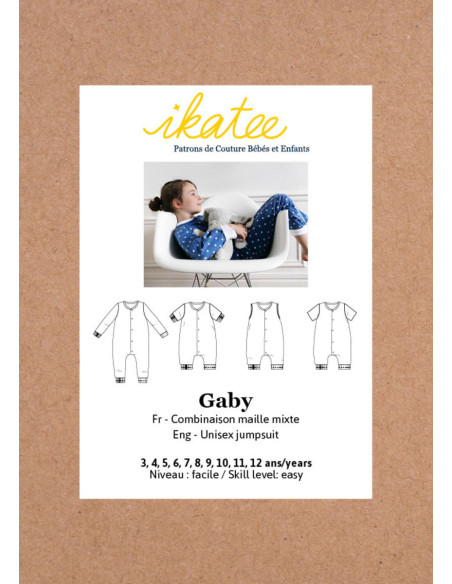 Modello di pigiama combinato unisex Gaby - Ikatee