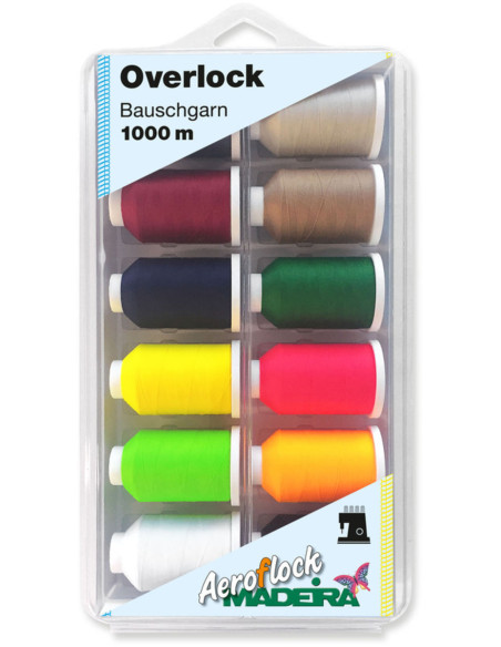 Scatola di 12 coni di filo mousse Aeroflock 1000 m Madeira