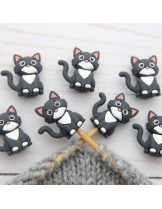 Bouchons stoppeurs de mailles pour aiguilles à tricoter - Chaton 2