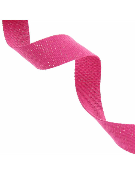 Cinturino in cotone scintillante per borsa - Fucsia