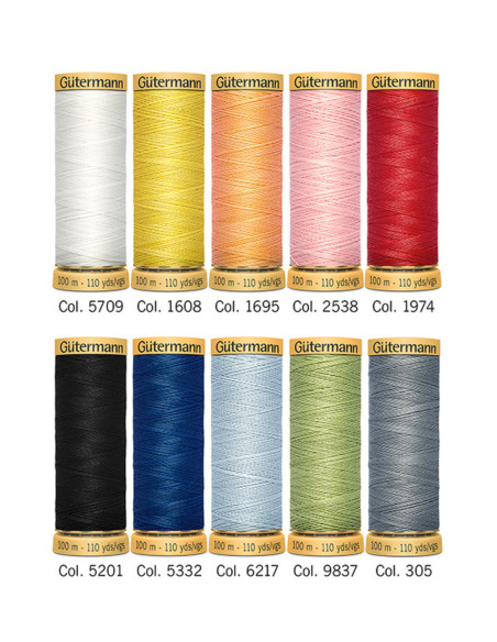 Set di 10 fili da cucito in cotone Gütermann - Vivace