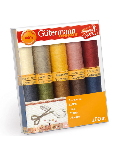 Set di 10 fili da cucito in cotone Gütermann - Autunno