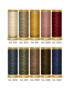 Set di 10 fili da cucito in cotone Gütermann - Autunno 2