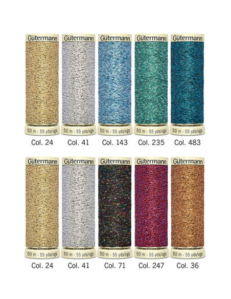 Set di 10 fili da cucito Gütermann - Filo effetto metallizzato