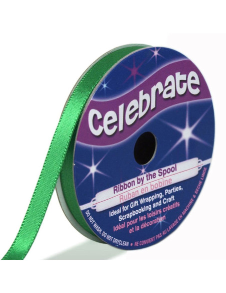Nastro di raso Celebrate verde scuro - 6 mm x 6 metri
