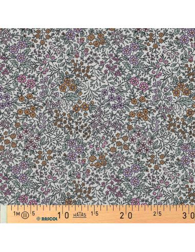 Tissu viscose - Fleurette blanc cassé