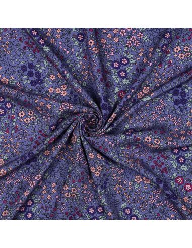 Tissu viscose - Fleurette violette
