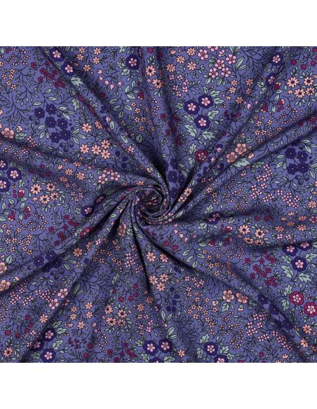 Tissu viscose - Fleurette violette