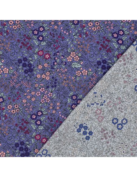 Tissu viscose - Fleurette violette