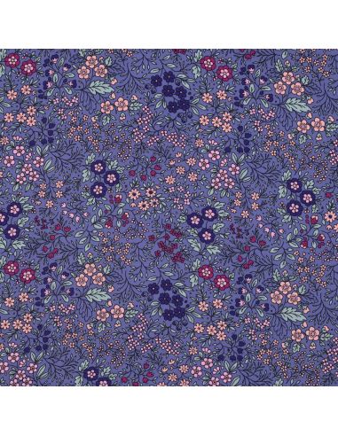Tissu viscose - Fleurette violette