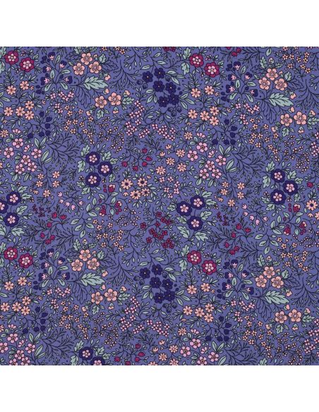 Tissu viscose - Fleurette violette