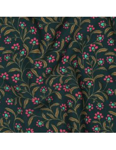 Tissu viscose - Ornements vert 2