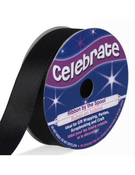Nastro di raso Celebrate nero - 13 mm x 6 metri