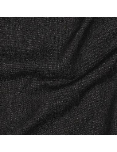 Tissu jeans coton léger - Noir