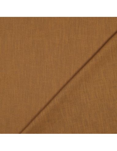 Tissu lin coton lavé - Caramel