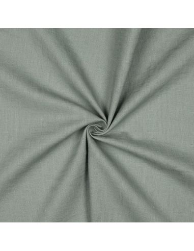 Tissu lin coton lavé - Vert de gris