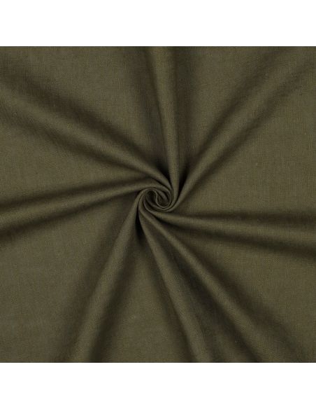 Tissu lin coton lavé - Kaki