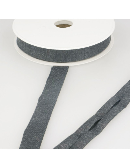 Bordino jersey viscosa - Grigio antracite