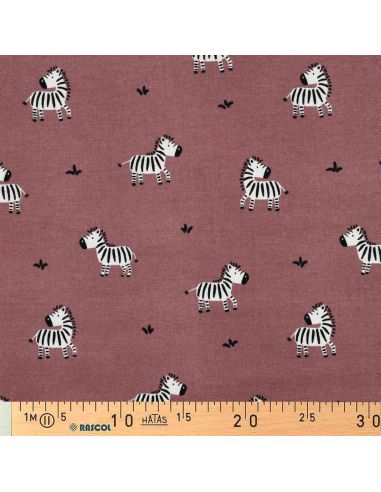 Tissu flanelle zèbres - Mauve