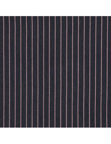 Tissu Denim léger à rayures fines - Bleu denim