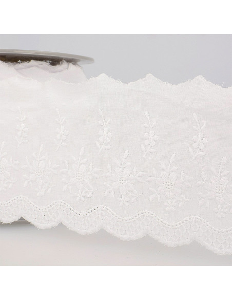 Ricamo inglese Clémence 85 mm - Bianco