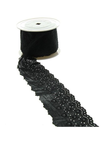 Ricamo inglese Lise 76 mm - Nero