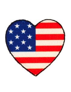 Écusson thermocollant drapeau coeur - USA