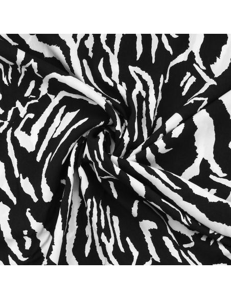Tissu viscose Zèbre - Noir