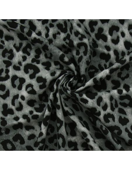 Tissu viscose Léopard - Gris