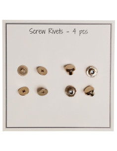Set di 4 rivetti a vite in metallo 8,2 x 6 mm - Oro
