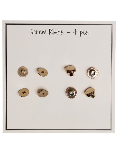 Set di 4 rivetti a vite in metallo 8,2 x 6 mm - Oro