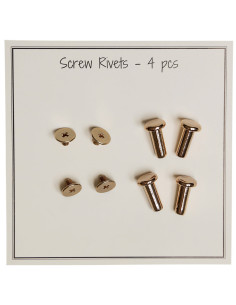 Set di 4 rivetti a vite in metallo 8,2 x 14 mm - Oro