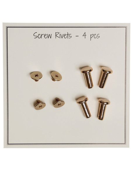 Set di 4 rivetti a vite in metallo 8,2 x 14 mm - Oro