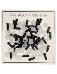 Occhi di sicurezza neri 4 mm - 20 paia