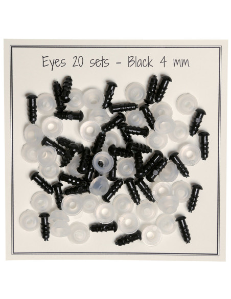 Occhi di sicurezza neri 4 mm - 20 paia