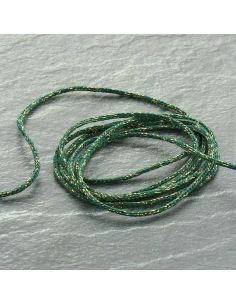 Cordon lurex Saxo 2 mm - Vert forêt et or