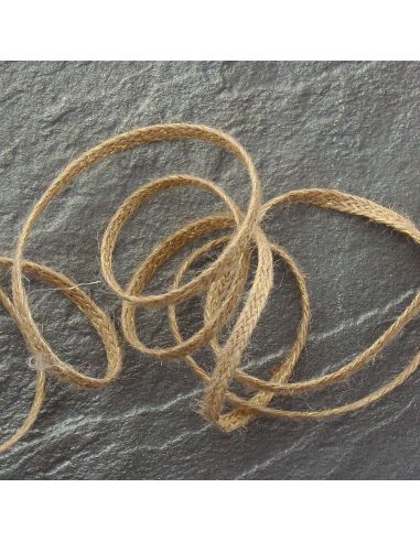 Tresse plate jute lurex 5 mm - Or