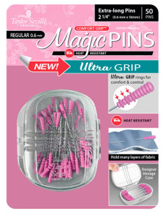 Scatola di 50 spilli magici extra lunghi ultra grip