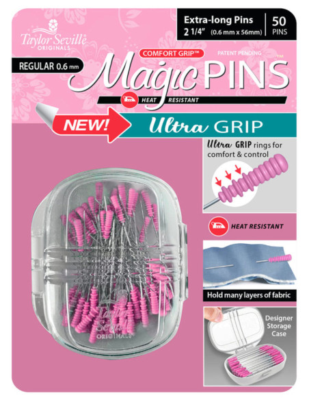 Scatola di 50 spilli magici extra lunghi ultra grip