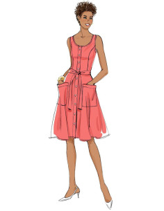 Modello di abito, cintura e borsa - Butterick 6674 2