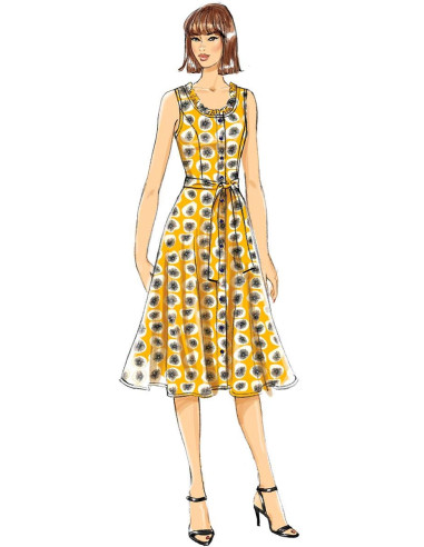 Modello di abito, cintura e borsa - Butterick 6674