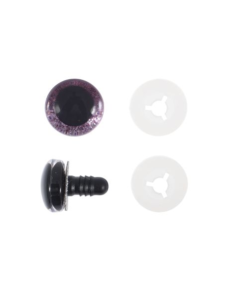 Lot de 6 yeux de sécurité 12 mm - Rose
